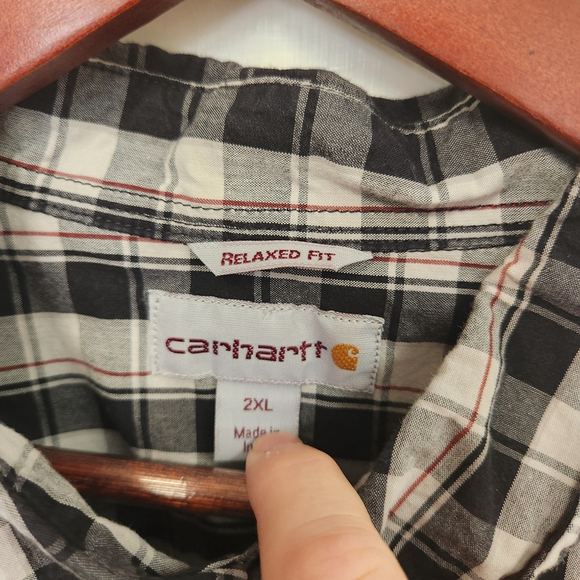 Carhartt Black and White Gingham Casual relaxed fit Shirt size 2XL - Picture 3 of 4